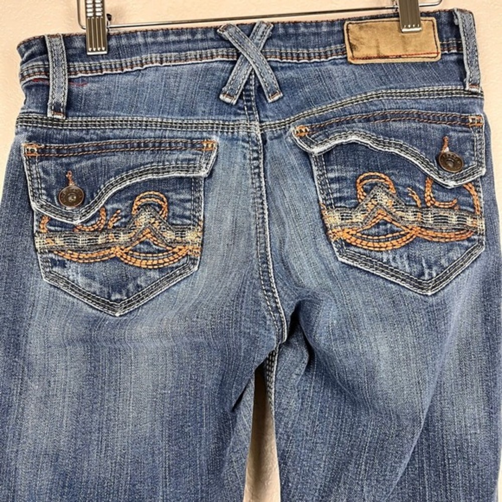 Vtg‎ Y2K Jeans Womens 29L Low Rise Bootcut Flare Western Embroidered Country